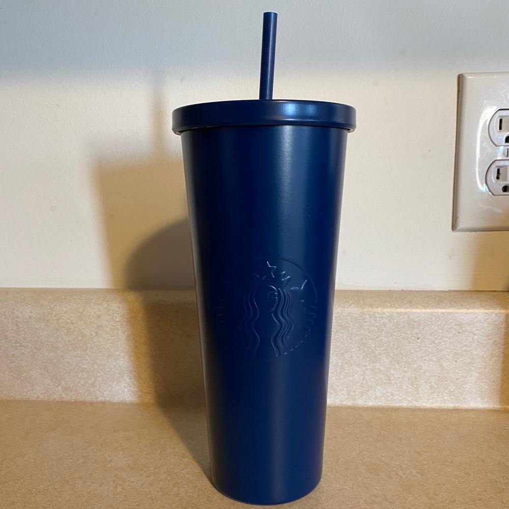 Starbucks matte navy blue tumbler 24oz